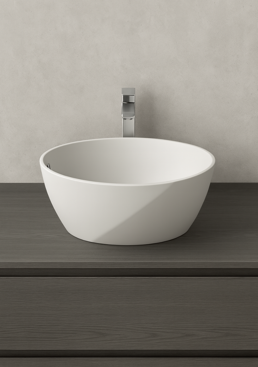 Lavatório de Pousar Bowl, White Glacier Matte - KCER